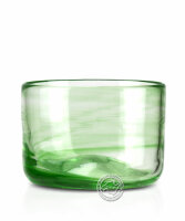 Glas flach mit grünem Spiralmuster, je Stück