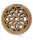 Tonrosette, natur, rund mit Blumenmotiv 21 cm