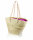 Korbtragetasche Palma-Serie mit langen Ledergurt, Stoff Reißv. Pink, 48 x 21 cm, je Korb
