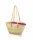 Korbtragetasche Palma-Serie mit langen Ledergurt, Stoff Reißv. pink, 40 x 16 cm, je Korb