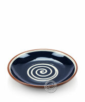 Teller, rund, Spiralmuster blau/beige, volllasiert 21 cm,...