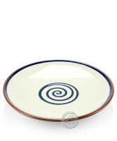 Teller, rund, Spiralmuster beige/blau, volllasiert 27 cm,...