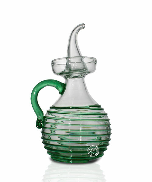 Aceitera antigua verde / green, mit aufgearbeiteten Spiralen 0,5-l, je Stück