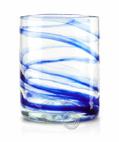 Glas mit blauen Spiralen eingearbeitet, grande, je...