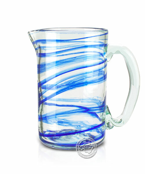 Piche - Wasserkrug mit blauen Spiralen eingearbeitet, je Stück