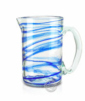 Piche - Wasserkrug mit blauen Spiralen eingearbeitet, je...