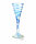 Copa Flauta azul - Champagnerglas mit blauem Spiralmuster großer Fuß, je Stück