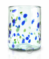 Glas mit blauen und grünen Punkten eingearbeitet,...