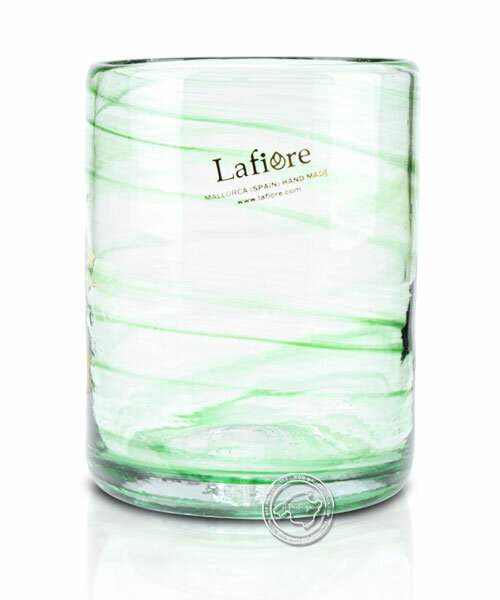 Glas mit grünen Spiralen eingearbeitet, grande, je Stück