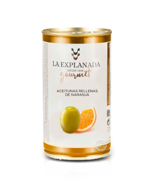 Olives Rellanas Sabor Naranja Lata, 350-g-Dose