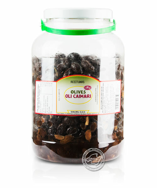 Aceitunas negra pansida - Schwarze Oliven, 2,2-kg-Eimer
