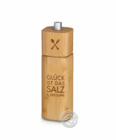 Salzmühle Bambus "Glück ist das Salz in...