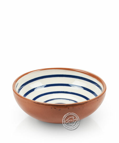 Schale, Spiralmuster weiß/blau, volllasiert 10 cm, je Stück