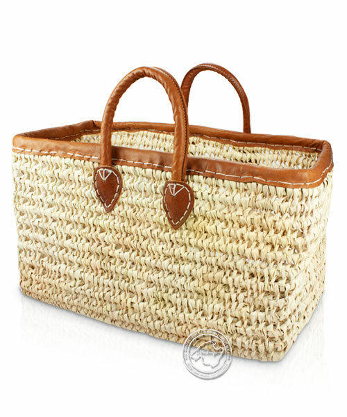 Korbtragetasche Palma-Serie, grobmaschig, Lederoberr. und Gurte 51 x 28, je Korb