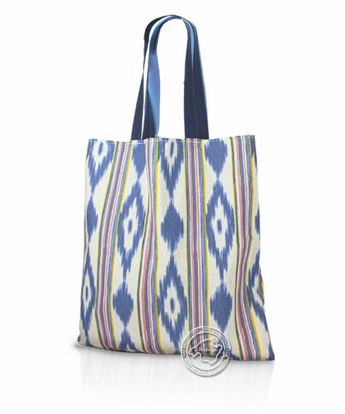 Stofftasche im Lengua-Muster blau/rot/gelb 50 x 50 cm, je Stück