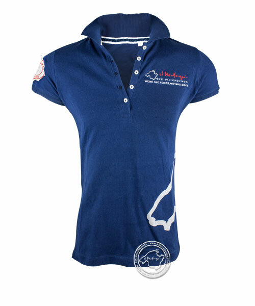 Der Mallorquiner Polo-Shirt blau Damen Logo Patch