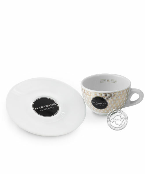 Marabans Tasse para cappuccino Rautenmuster gold, je Stück