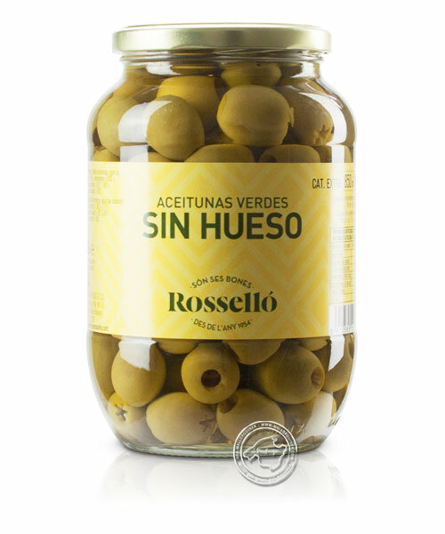 Rossello Aceitunas Verdes sin hueso, 850-g-Glas