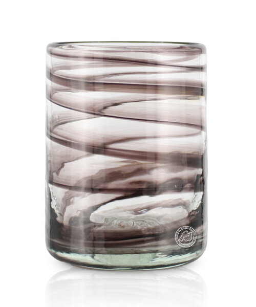 Glas mit schwarzen Spiralen eingearbeitet, grande, je Stück