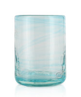 Glas mit hellblauen Spiralen eingearbeitet, grande, je...