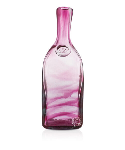 Flasche mit pinken Spiralen eingearbeitet, je Stück