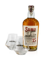 Suau Brandy 15 Anos + Gläser, 37 % vol, 0,7-l-Flasche