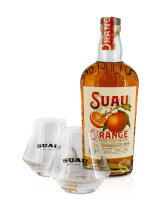 Suau Brandy-Orange + Gläser, 37 % vol, 0,7-l-Flasche