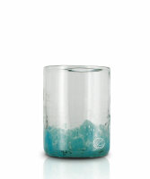 Glas hellblau gefleckt, grande, je Stück