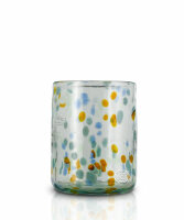 Glas mit blauen und gelben Punkten eingearbeitet, grande,...