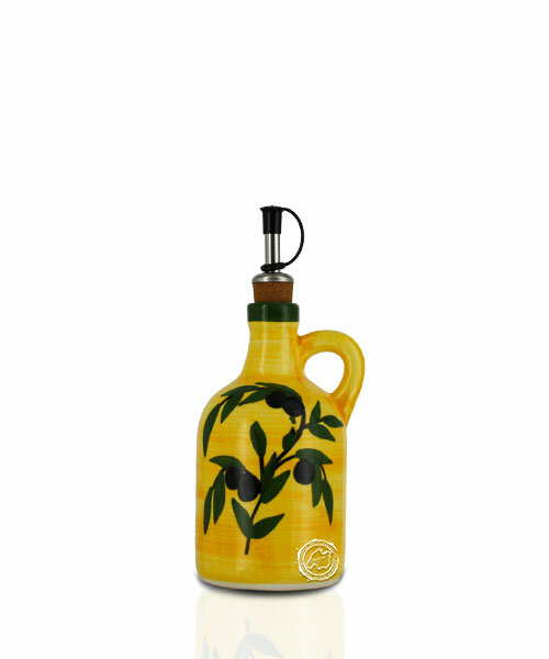 Olivenölflasche aus Ton 21 cm