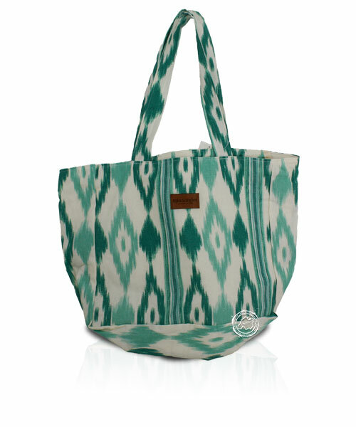 Strandtasche im Lengua-Muster grün 50 x 35 cm, je Stück