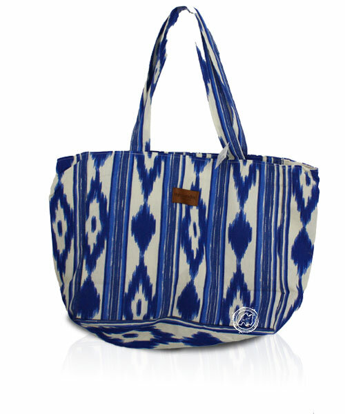 Strandtasche im Lengua-Muster blau 50 x 35 cm, je Stück