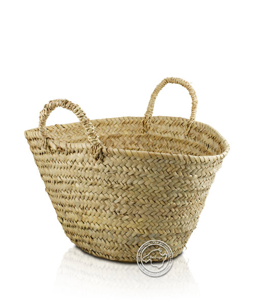Korbtragetasche Campo-Serie rund,  rustikal, mit kurzen  Palmgurten 45 x 26, je Korb